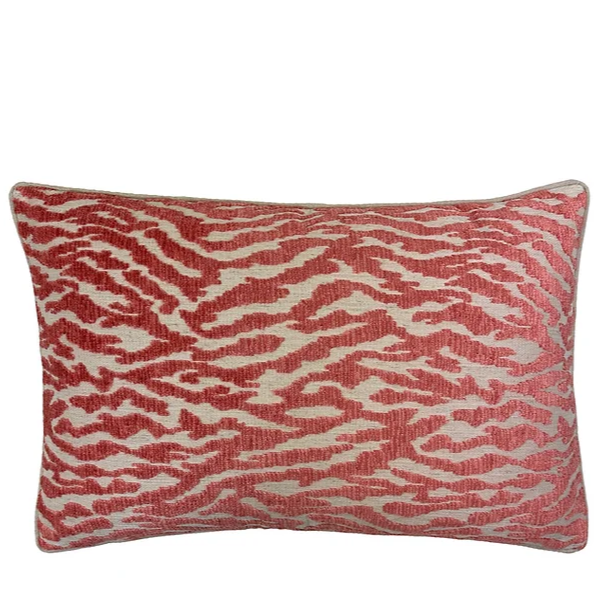 Pink Tiger Stripe Velvet Lumbar Pillow