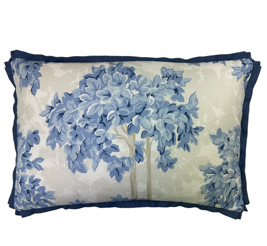 French Blue Topiary Lumbar Pillow