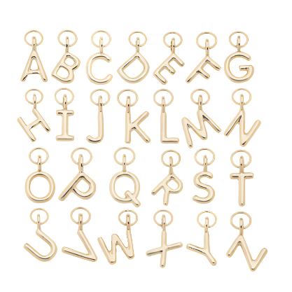 Mini Initial Charm in Shiny Gold