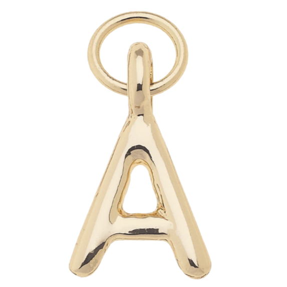 Mini Initial Charm in Shiny Gold