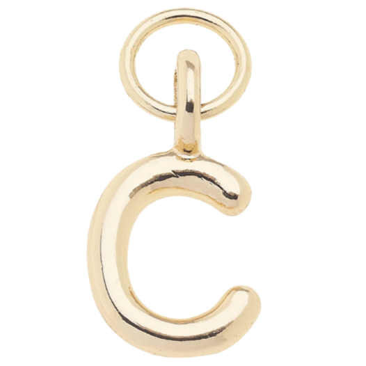Mini Initial Charm in Shiny Gold