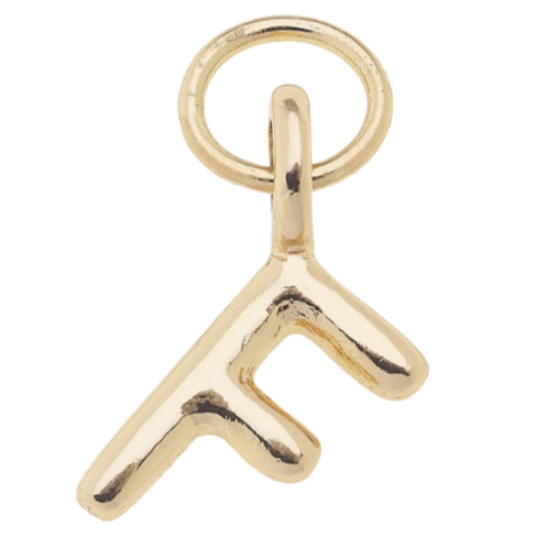 Mini Initial Charm in Shiny Gold