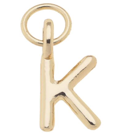 Mini Initial Charm in Shiny Gold