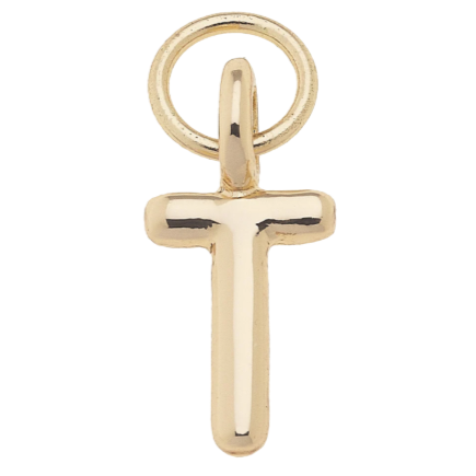 Mini Initial Charm in Shiny Gold