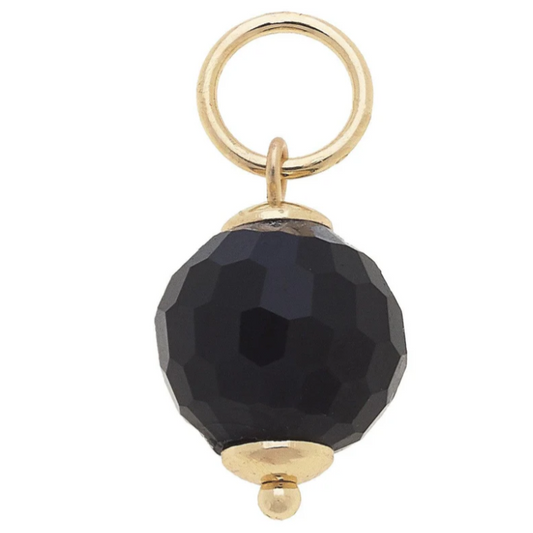 Faceted Bead Charm in Black