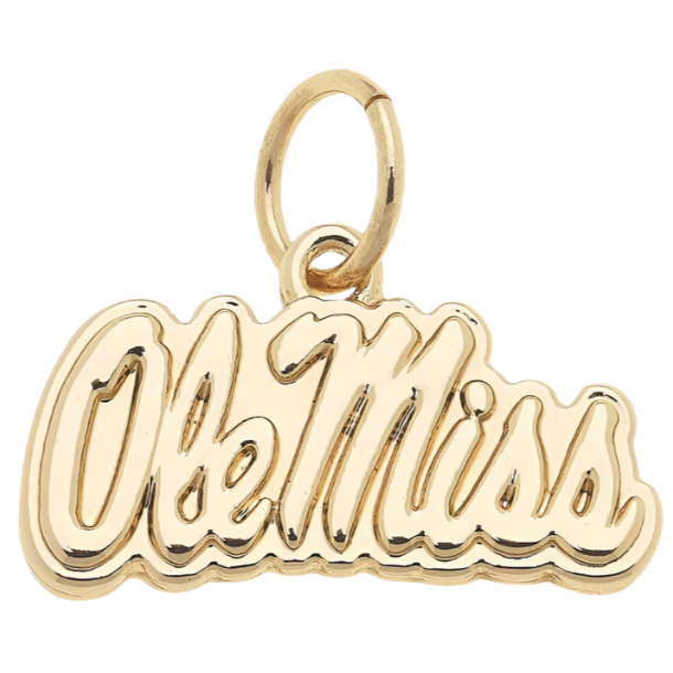 Ole Miss Rebels Shiny Gold Logo Charm