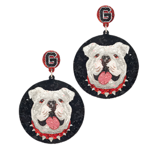 Uga Head Round Earrings