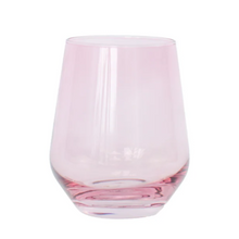 Load image into Gallery viewer, Estelle Colored Glass Rose Stemless Wine Glass
