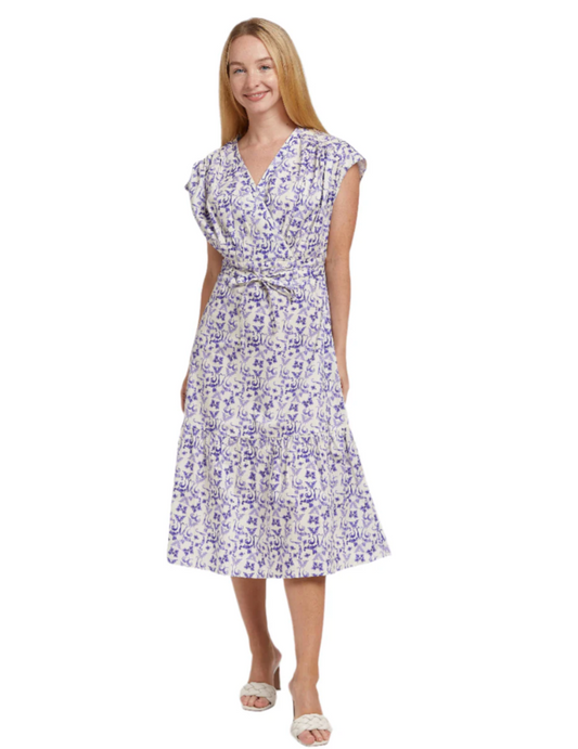 Purple Botanica Midi Dress