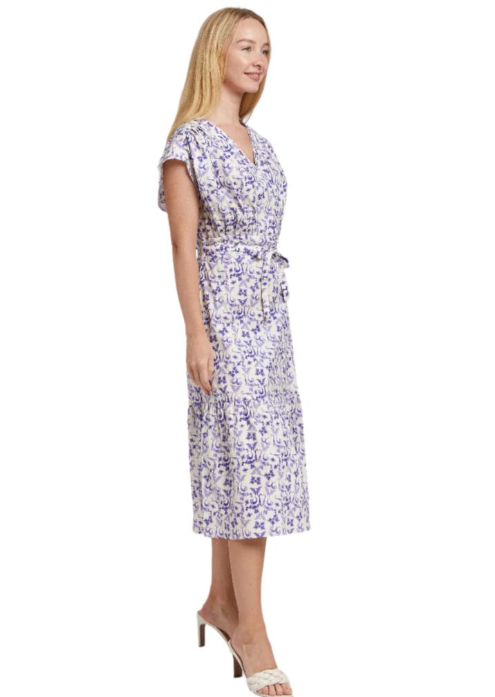 Purple Botanica Midi Dress