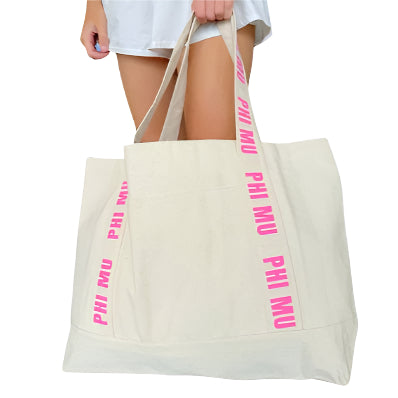 Sorority Strap Canvas Tote Bag