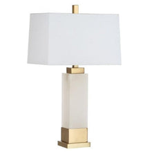 Load image into Gallery viewer, Alabaster and Gold Table Lamp
