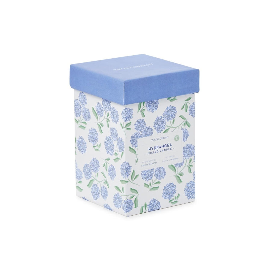 Hydrangea Filled Scented Candle in Gift Box