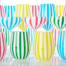 Load image into Gallery viewer, Striped Hand-Painted Coupe Glasses
