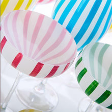 Load image into Gallery viewer, Striped Hand-Painted Coupe Glasses
