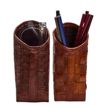 Load image into Gallery viewer, Chestnut Woven Leather Eyeglass / Accessory Holder
