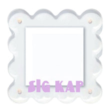 Load image into Gallery viewer, White frame with &#39;SIG KAP&#39; text in purple on a white background

