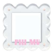 Load image into Gallery viewer, Decorative frame with &#39;PHI MU&#39; text on a white background
