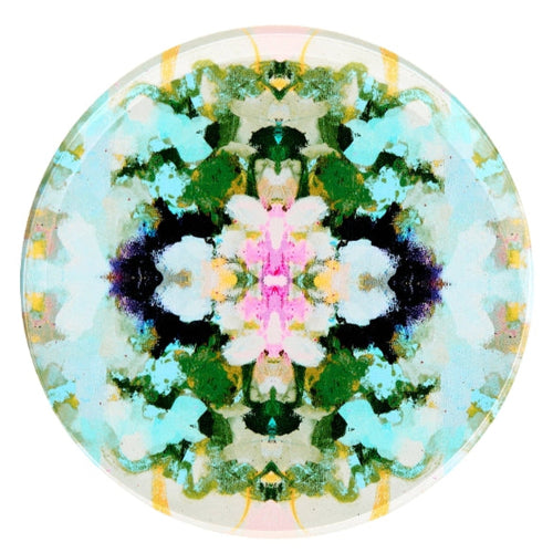 Colorful kaleidoscope pattern on a white background