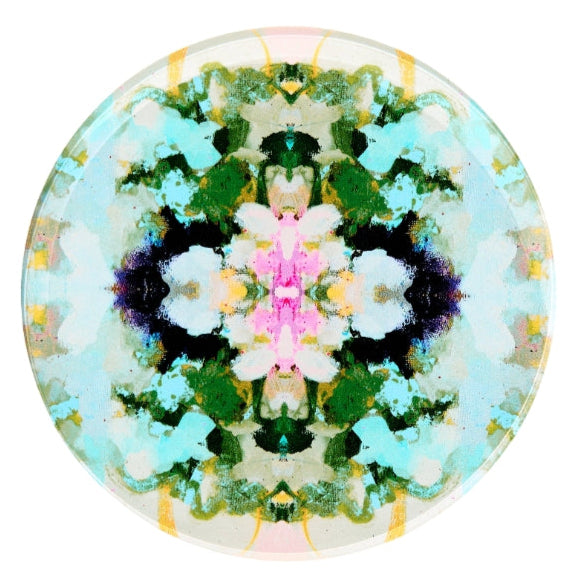 Colorful kaleidoscope pattern on a white background