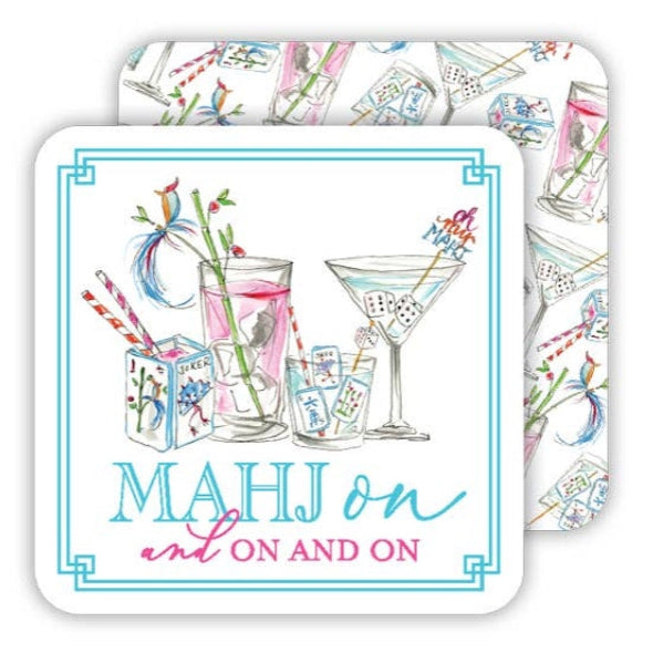 Mahj on and on and on Square Coaster