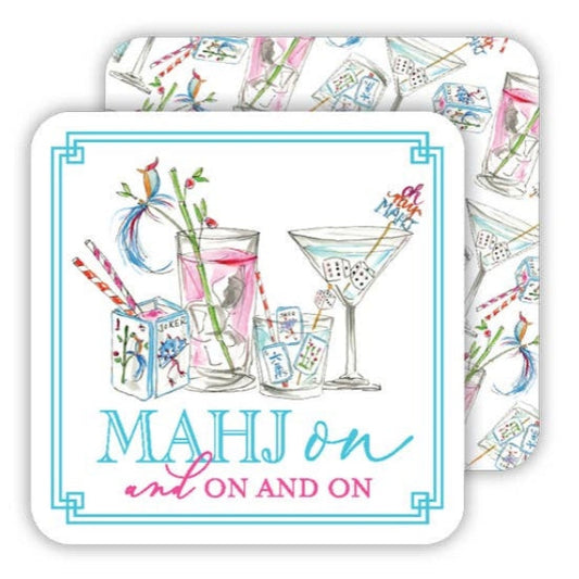 Mahj on and on and on Square Coaster