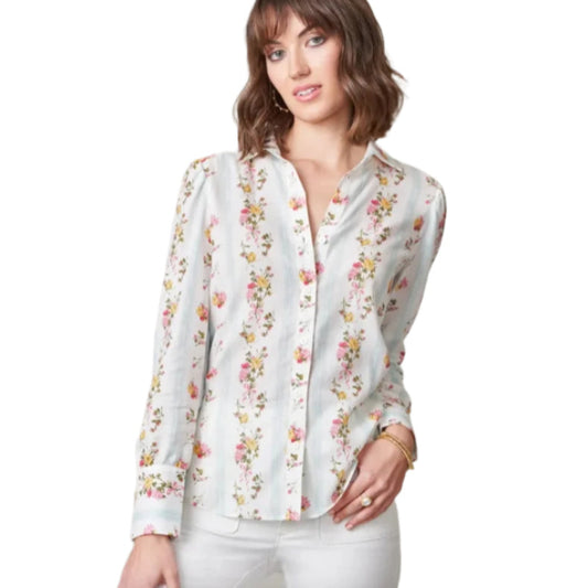 Brigette Eyelet Top Babbie's Store Bouquet Stripe