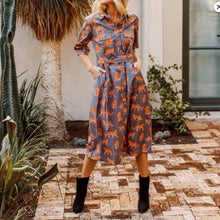 Load image into Gallery viewer, Evans Dress in Mushroom Cheetah
