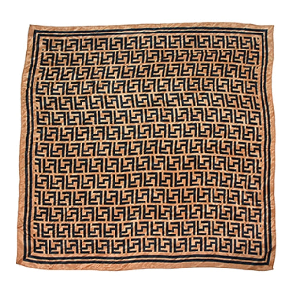 Oversized Greek Pattern Silky Scarf