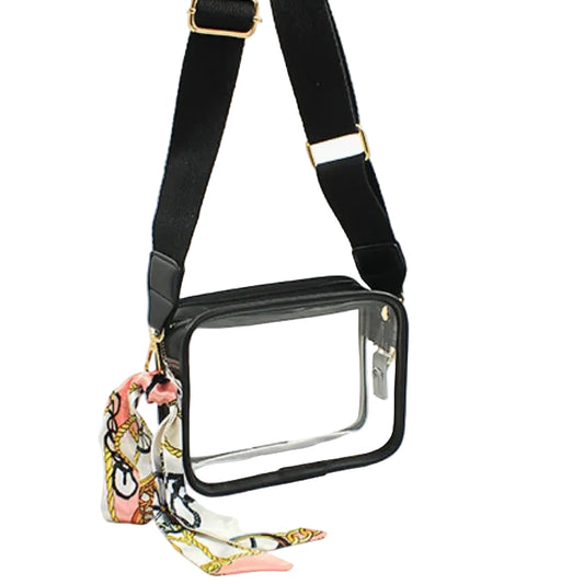 Clear Mini Rectangle Bag in Black