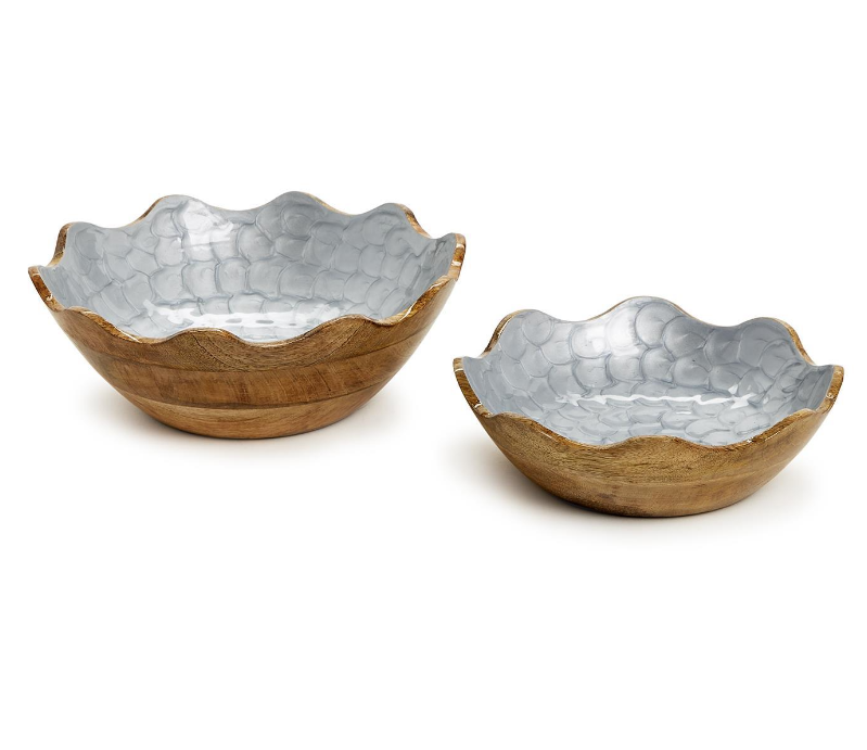 Scalloped Edge Bowl in Blue