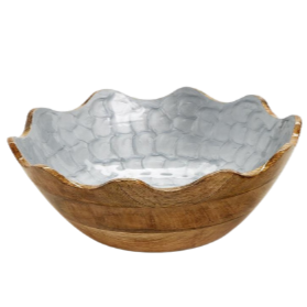 Scalloped Edge Bowl in Blue