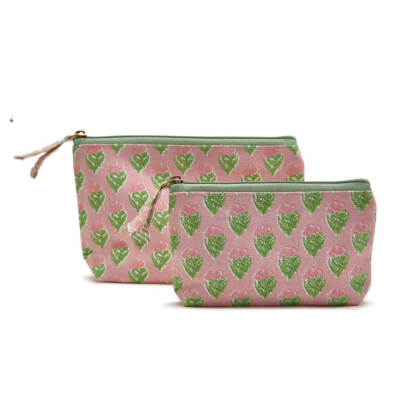 Floral Block Print Pouch Sets