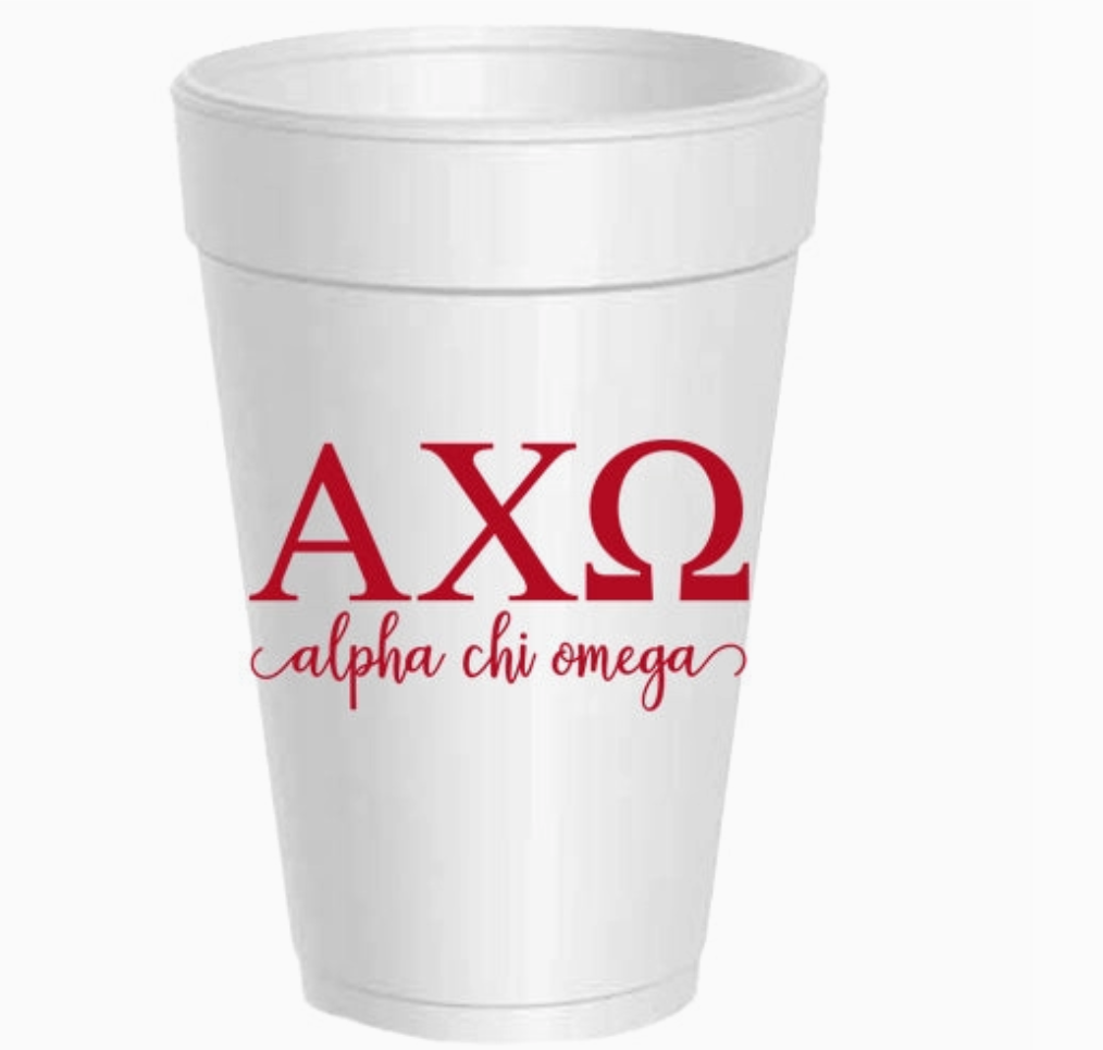 Sorority Styrofoam Cups