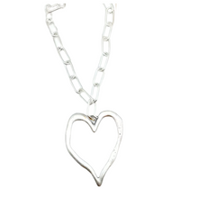 Load image into Gallery viewer, Silver Open Heart Necklace
