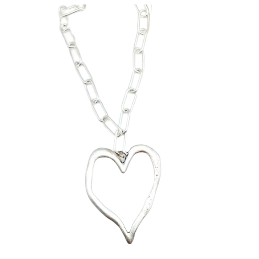 Silver Open Heart Necklace