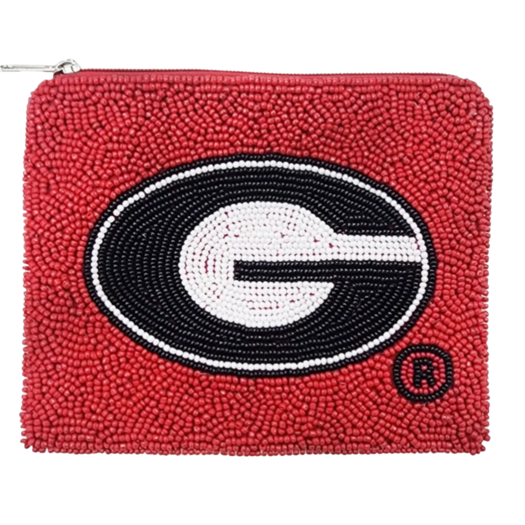 UGA Square Beaded Coin Purse