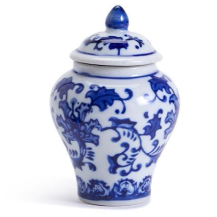 Bamboo and Rose Mini Ginger Jar with 20 Bamboo Picks