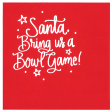 Santa Bring Us a Bowl Game Cocktail Napkins