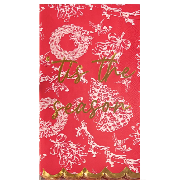 Red Toile Paper Guest Towels