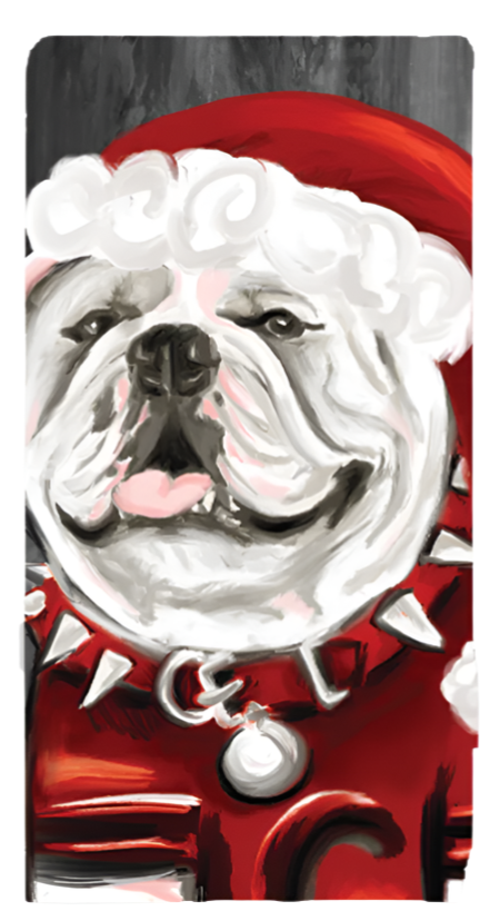 Bulldog Santa Paws Tea Towel
