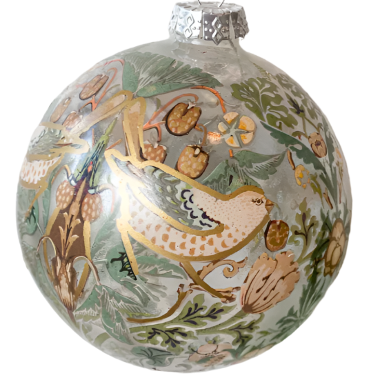 William Morris Gold + Brown Ball Ornament