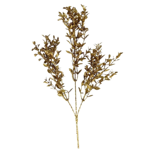 Gold Glitter Boxwood Spray