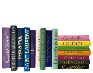 Decorative Books: Gold Lettering on Colorful Spine