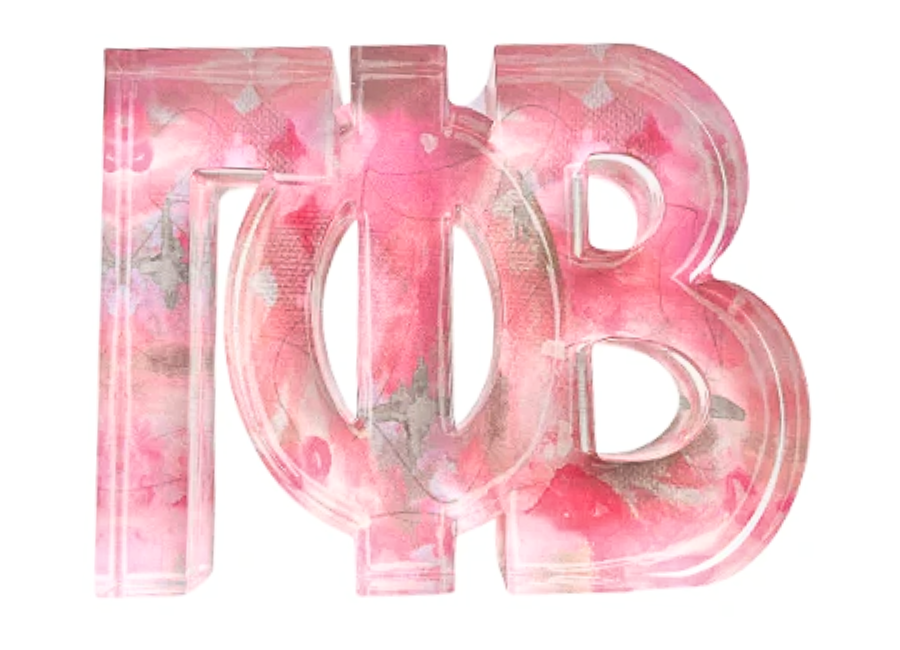 Sorority Watercolor Acrylic Shelf Letters