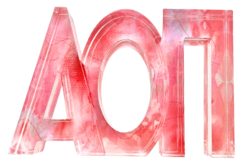 Sorority Watercolor Acrylic Shelf Letters