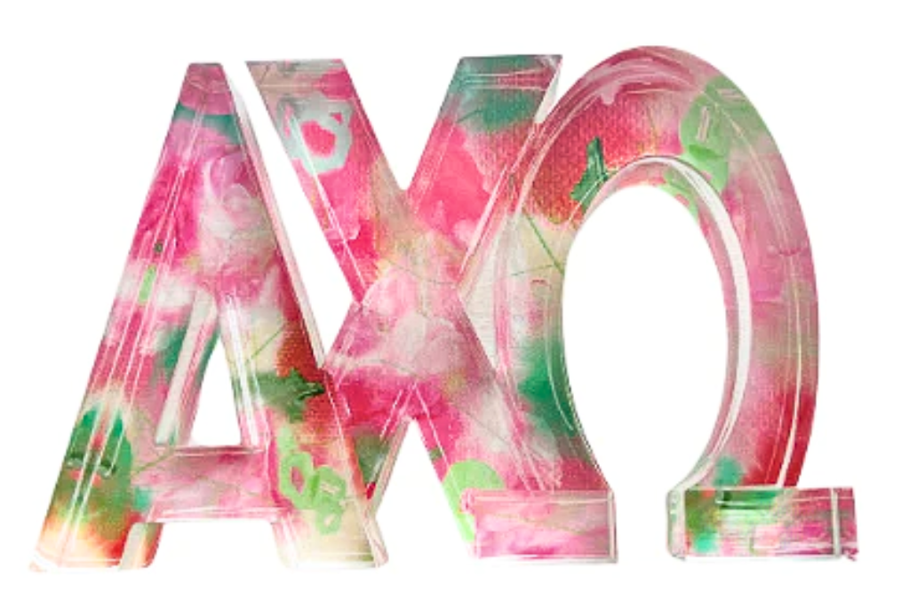 Sorority Watercolor Acrylic Shelf Letters