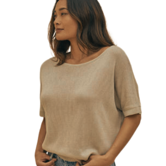 Taupe Knit Sweater Top