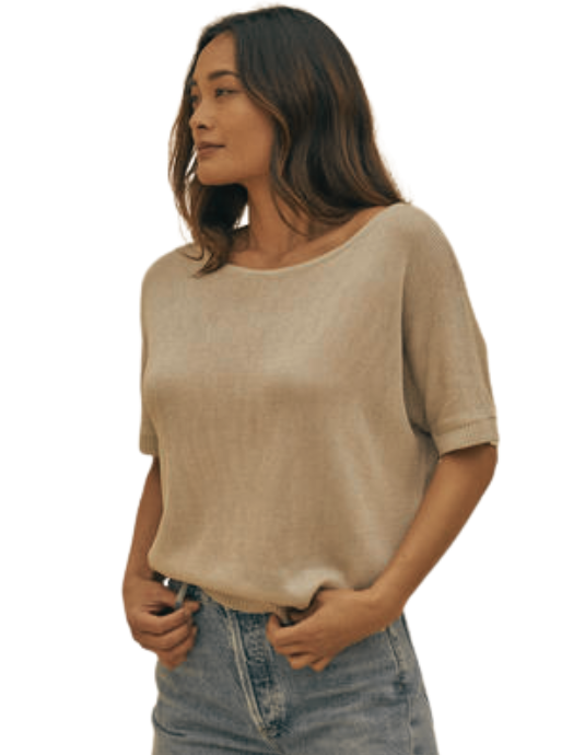 Taupe Knit Sweater Top