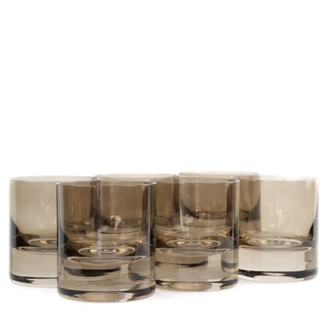 Estelle Gray Smoke Rocks Glass